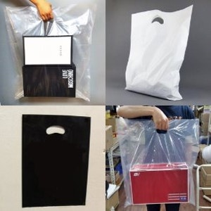 PE무지비닐쇼핑백 3종 100장 투명블랙화이트