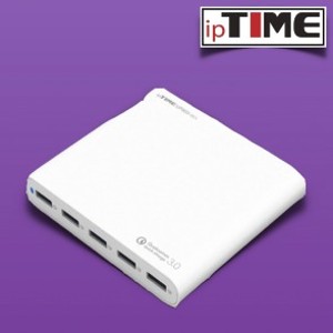 ipTIME UP805-QC5 80W 5포트 USB 초고속 멀티 충전기 퀄컴 퀵차지3.0 급속 (핸드폰 휴대폰 태블릿 무선충전기 선품기)