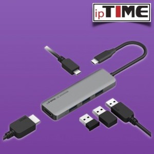 ipTIME UC305HDMI 5포트 USB 멀티 허브 (3.1 C타입 to HDMI, PD, USB 3.0 A타입) Type-C Type-A