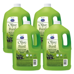 무궁화 키친솝 친환경 주방세제 용기 올리브&바질 3L X 4개