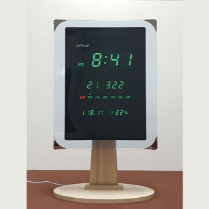 페니투스 EWA-BAG 원목스탠드포함 국내제작 디지털 LED 인테리어 전자 벽걸이 시계