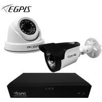2번 이지피스 400만화소 실외 CCTV 자가 설치 세트 4채널 녹화기 방범용 감시카메라