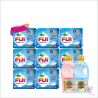 [엘지생활건강][Fiji]  파워시트 프레쉬 세탁세제(30매*8박스) + 아우라 섬유유연제(1L*2개)