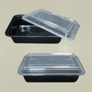 일회용 사각용기 검정 750ml-150셋트 / 파스타 샐러드 반찬 떡볶이 도시락 배달포장 PP 전자렌지