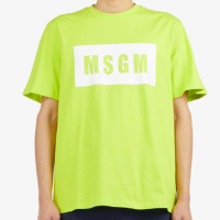 MSGM 22SS 남성 MSGM 박스 로고 반팔 티셔츠 (3240MM520 227298 33) 옐로그린 3240MM520 227298 33