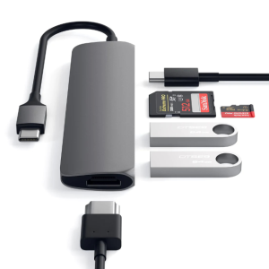 사테치 USB C타입 6n1 알루미늄 슬림 맥북 멀티 허브 어댑터 V2