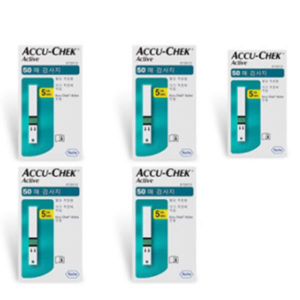 아큐첵 엑티브 혈당시험지 50매 5개 / 알콜솜100 란셋100
