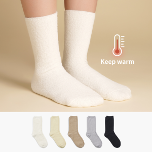 삭피엔스 차분한 컬러 데일리 수면양말 5켤레 국산 롱 양털 임산부 수족냉증 긴 수면양말