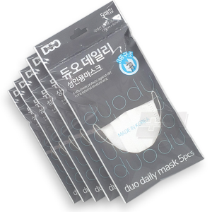 국산 듀오 데일리 일회용 MB필터 성인용 마스크 (5매) x 5팩