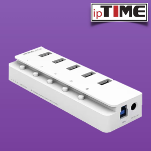 ipTIME UH505 5포트 USB3.0 허브 유전원 (고속 충전 전용1포트)