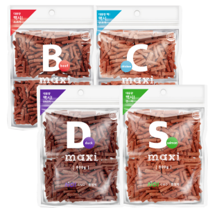 맥시 져키 4종 800g 대용량 노즈워크 간식