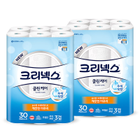 크리넥스 3겹 천연펄프 클린케어 화장지 25m X 30롤 + 30롤