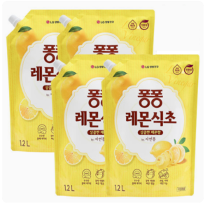 퐁퐁 주방세제 레몬식초 1200ml x 4개