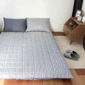 순면 40수 누빔 요커버 스트라이프그레이 맞춤 가로X세로X두께