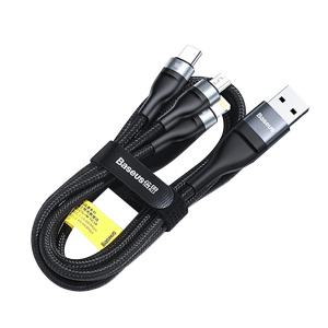 베이스어스 100W 플래쉬 3in1 멀티 고속 충전 케이블