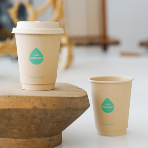380ml 대나무 이중 종이컵 1000개 카페 일회용 테이크아웃 커피