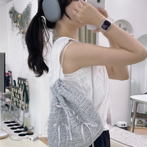 (2 color) 리본 글리터 백팩 실버백 코바늘 메탈실 가방 뜨기 DIY 핸드메이드