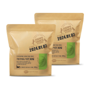 (고양이) 가장맛있는시간30일 캣 그레인프리 크런치 사료 500gx2개 (닭고기 어덜트 1kg) 가맛시