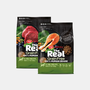 더리얼 그레인프리 크런치 사료 3.2kg (소고기+연어 어덜트)
