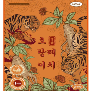 호랑이 사각 패드 호랑이 인삼 사각 패치 국산 (1팩 25매)