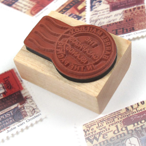 갈라파고스 우편소인 아트 나무 우드 고무스탬프