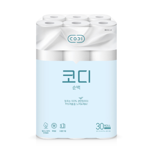 [코디] 천연펄프 3겹 순백 30m x 30롤 1팩