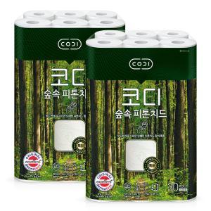[코디] 천연펄프 3겹 숲속 피톤치드 30m x 30롤 2팩