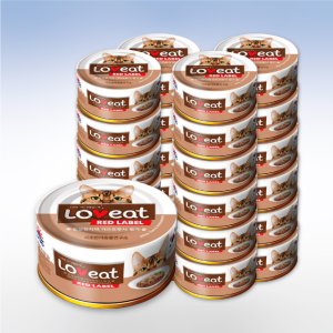 사조 러브잇 레드라벨 고양이캔 간식 길냥이 흰살참치+가쓰오부시, 160g, 24개