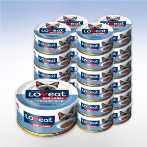 사조 러브잇 레드라벨 고양이캔 간식 길냥이 흰살참치+멸치, 160g, 24개