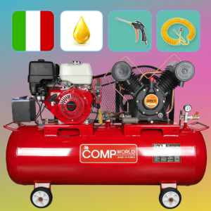 콤프월드 CWKE902H-400 휘발유 콤프레샤 자동시동 엔진 혼다 12250W 산업용 펌프 5625W 탱크용량 400리터 철탱크