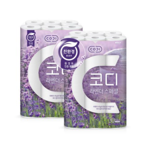 코디 3겹 라벤더 스페셜 화장지 30롤 2팩