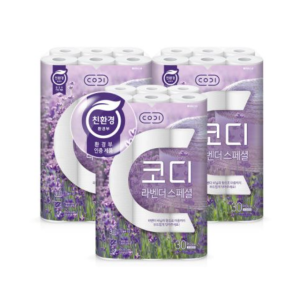 코디 3겹 라벤더 스페셜 화장지 30롤 3팩