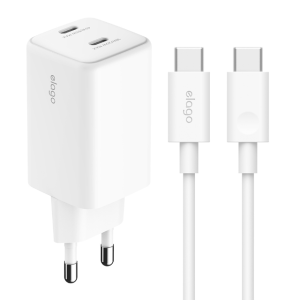 엘라고 65W USB-C타입 고속 충전 듀얼 어댑터 + C to C 고속 케이블 세트