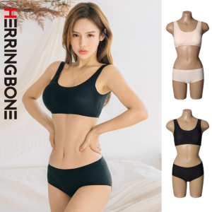헤링본 노라인 매쉬 이너세트 래쉬가드 수영복 브라 팬티 노라인 심리스 속옷 G228