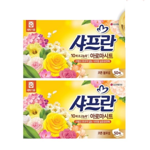 [LG생활건강]샤프란 시트 섬유유연제 코튼블로썸 50매 x 2개