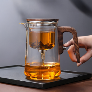 슬라이드 원터치 티포트 표일배 티메이커 내열유리 티팟 600ML