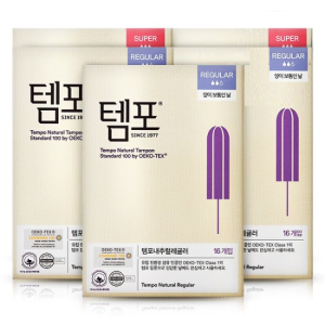 템포 탐폰 유기농 순면 체내형생리대 내추럴 112p