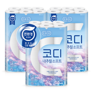 코디 내추럴소프트 휴지 27M 30롤 3팩