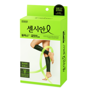 동국제약 센시안 메디컴프밴드 릴렉스 (블랙 S-M /M-L) 의료용 밴드 종아리 압박 스타킹 남여공용, 다리의료기기 허가