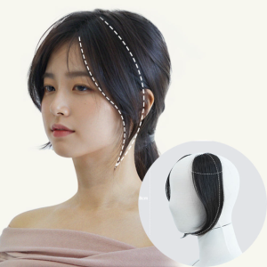 100%인모 2025 수제사이드뱅 앞머리가발