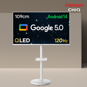 더함 구글5.0 삼탠바이미 화이트에디션 이동식TV 109cm(43인치), 라이트 4K QLED 패키지, 고객자가설치