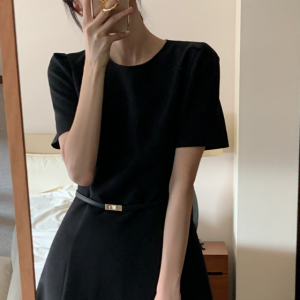 오엔느 롱 플레어 원피스 여름하객룩 반팔원피스