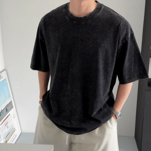 20수 오버핏 피그먼트 남자 여름 반팔티 무지 티셔츠 빈티지 워싱 반소매 데일리 캐주얼