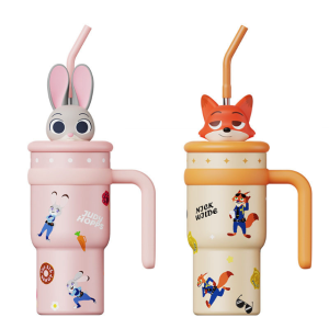디즈니 보온 보냉 손잡이 텀블러 대용량 아이스컵 차량용 빨대컵 700ml, 닉