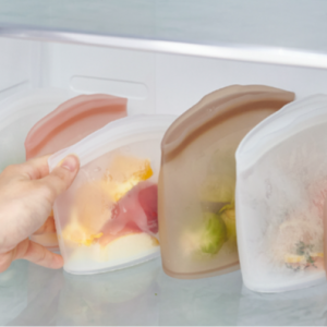 퍼기 3중 밀폐 실리콘 지퍼백 밀폐용기 다회용 지퍼팩 냉장고정리 1P 토프브라운 500ml