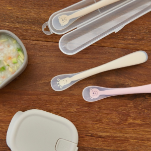 퍼기 동물 이유식스푼 국내생산 실리콘 초기 중기 후기 곰 베이지