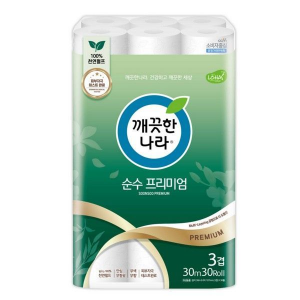 깨끗한나라 순수프리미엄 30m30롤3팩