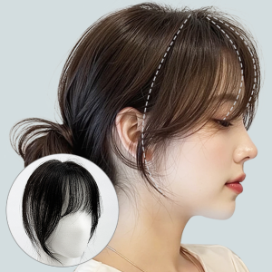 여자 정수리 앞머리 가발 100% 인모