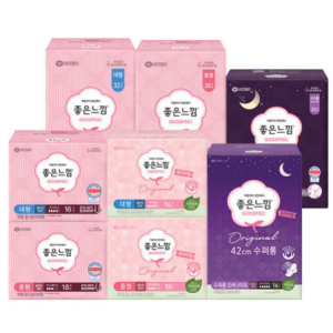 좋은느낌 생리대 중형 36+8매 대형 소형