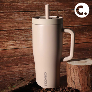 콕시클 크루저 22oz 스텐 보냉 텀블러 밀폐 손잡이 빨대 650ml, 데저트